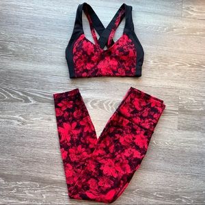 Lululemon Carmine True Red & Black Set
